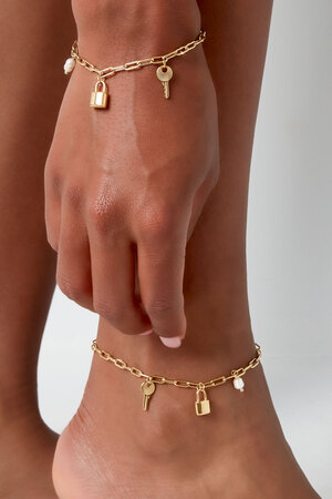 Bracelet de cheville avec breloques - or h5 Image3